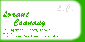 lorant csanady business card